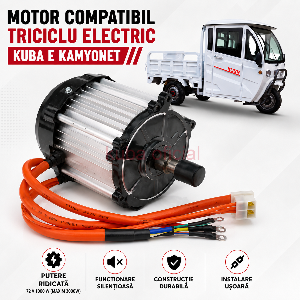 Motor Triciclu Electric Kuba EKAMYONET putere 72V 1000 W (MAXIM 3000W)