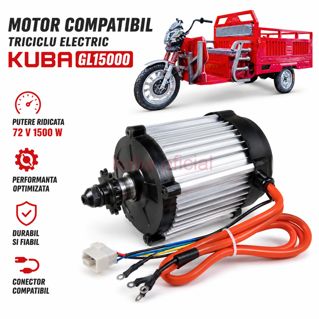 Motor Triciclu Electric Kuba GL15000 putere 72V 1500 W 