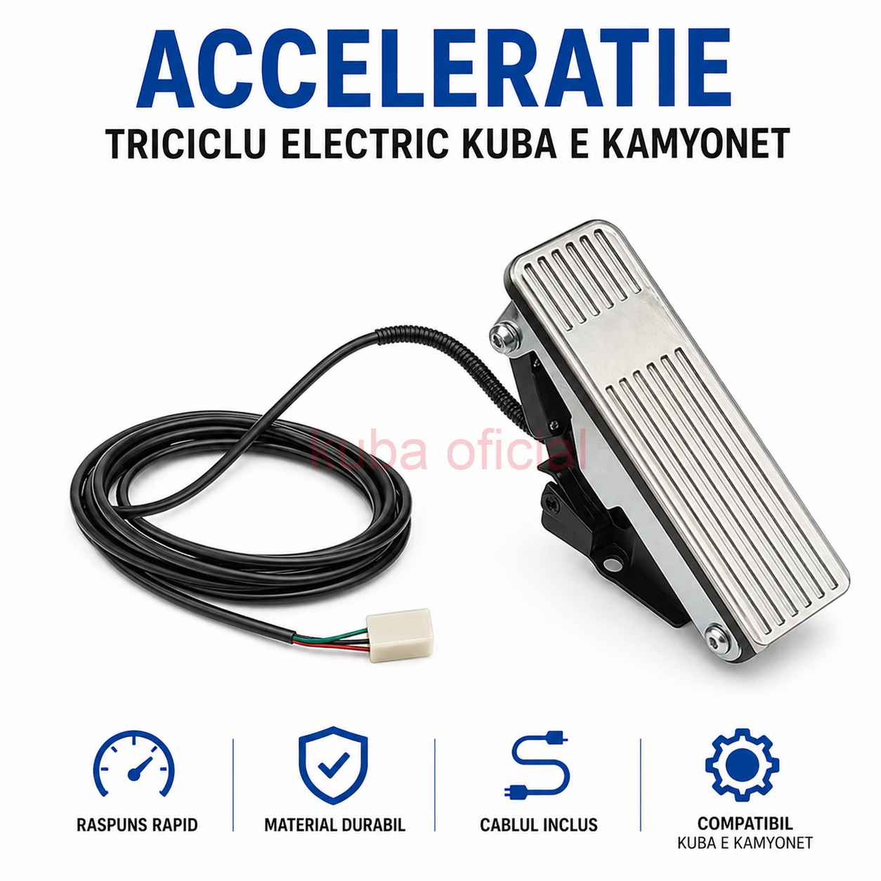 ACCELERATIE picior Triciclu Electric KUBA E KAMYONET cablu si mufa incluse